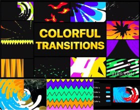 pr转场图形模板 12组4k卡通动画平滑色彩过渡效果 pr素材